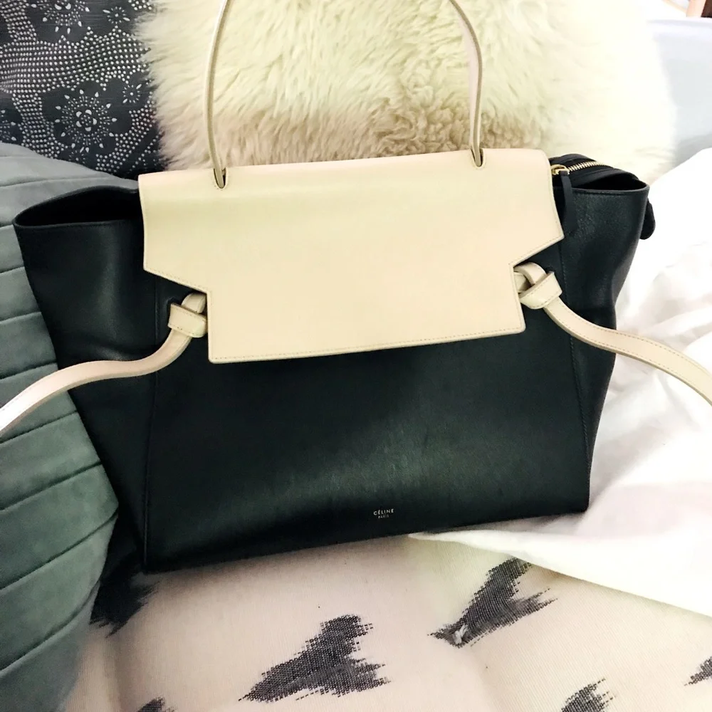 ✨ CELINE ✨ Bicolor Belt Bag - Black and Cream - Stunning and Timeless - Picture 2 of 12